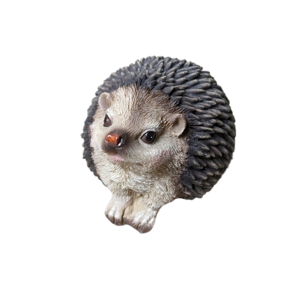 Hedgehog Lovers 2pc Gift Set Figurine Statue Decal Gift Present Porcupine Decor - Picture 6 of 8